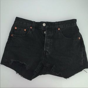 Cute Black Levi 501 Cotton High-Rise Denim Shorts. Never Been Worn.